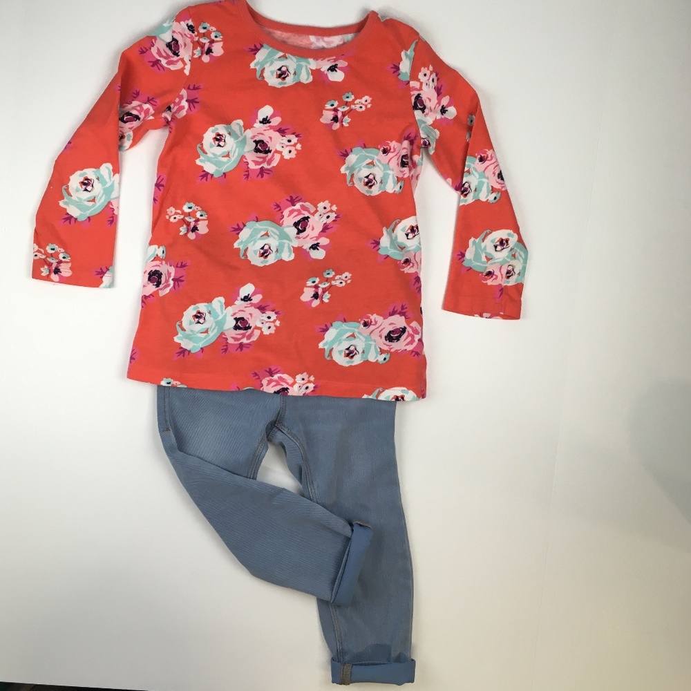 Girls 3T Spring 2pc Outfit Jeans and Top
